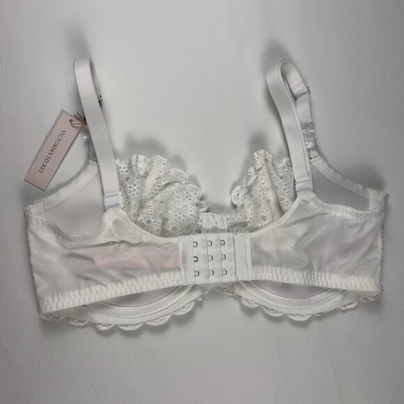 Victoria's Secret Dream Angels White Eyelet Unlined Uplift Sling Bra 36DD NWT - Picture 2 of 6